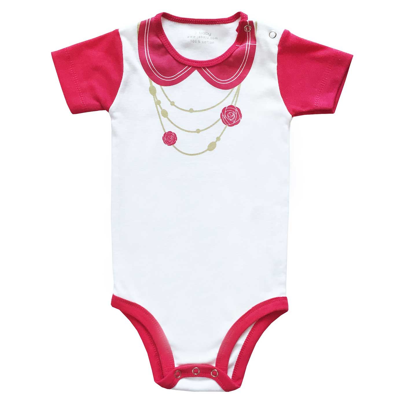 J-Baby Bodysuit Girl Pink Fanta Kalung Bunga 3-12 month - 1