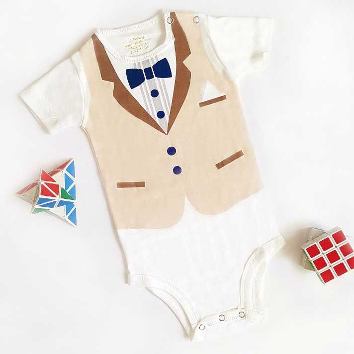 J-Baby Bodysuit Formal Vest Beige 3-12 month - 1