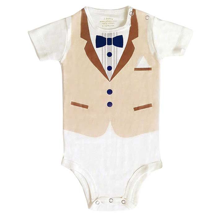 J-Baby Bodysuit Formal Vest Beige 3-12 month - 2