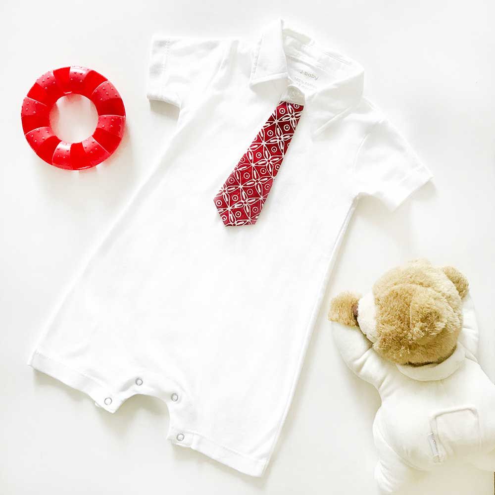 J-Baby Polo Romper Batik Dasi Merah 3-12 month - 1