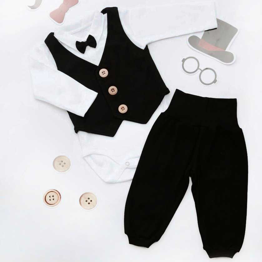 J-Baby Set Formal Vest Black 0-3 month - 1