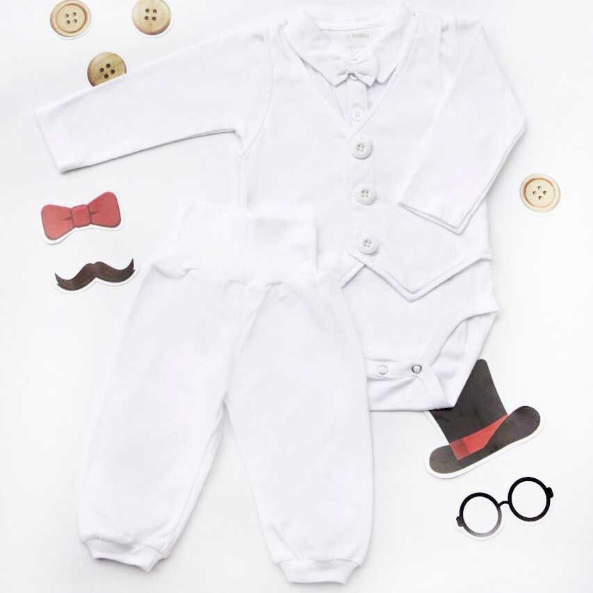 J-Baby Set Formal Vest White 0-3 month - 1