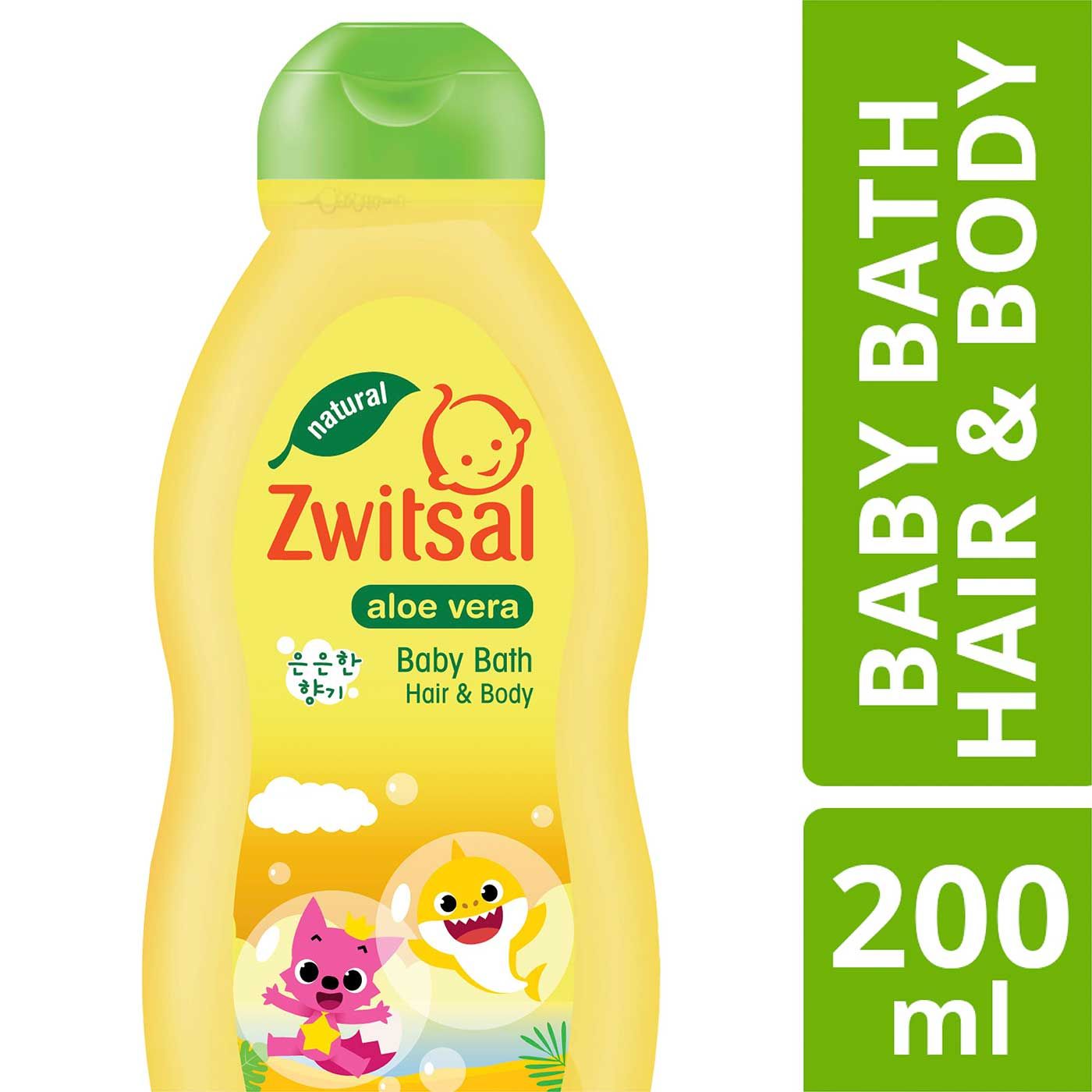 Zwitsal Bath Hair and Body Aloe Vera Baby Shark Edition 200ml - 1