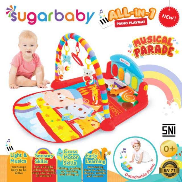 Sugar Baby All in 1 Piano Playmat - Musical Parade (Red) - 1