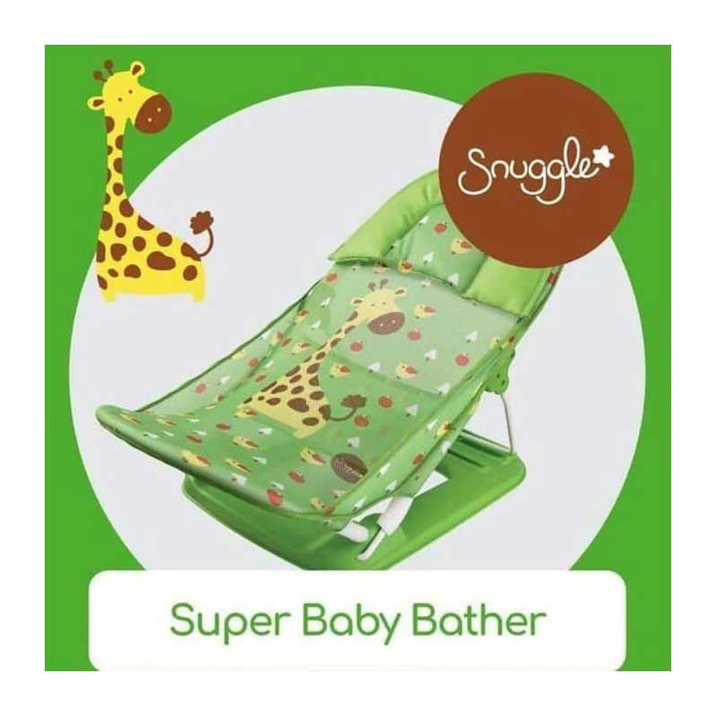 Crown Snuggle Super Baby Bather Motif Baru - Green Giraffe - 1