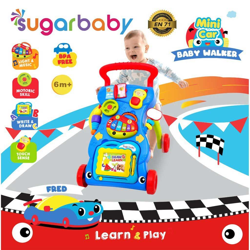 Sugar Baby Mini Car Push Walker Fred - Dark Blue - 1