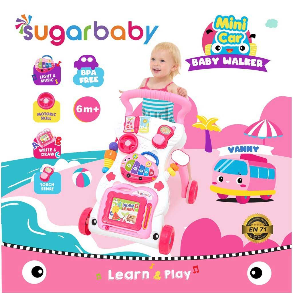 Sugar Baby Mini Car Push Walker Vanny - Pink - 1