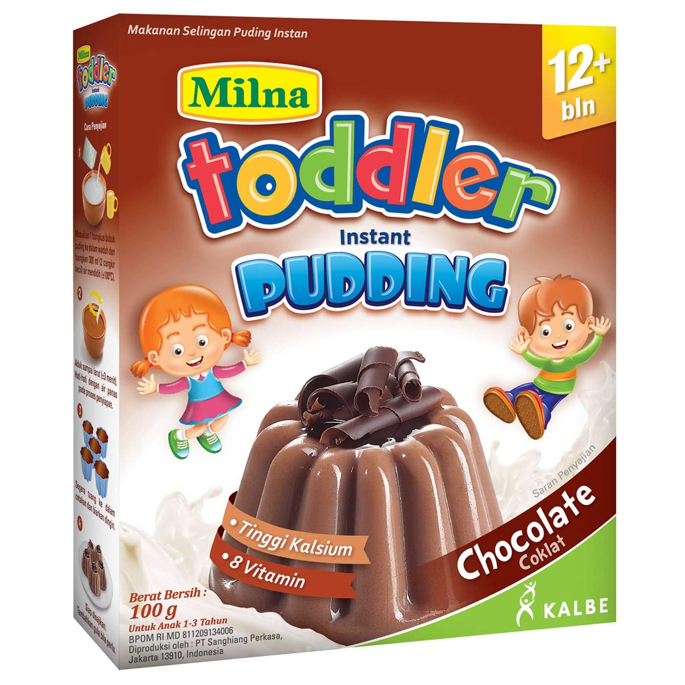Milna Toddler Instant Pudding Coklat 12+ 100gr - 1