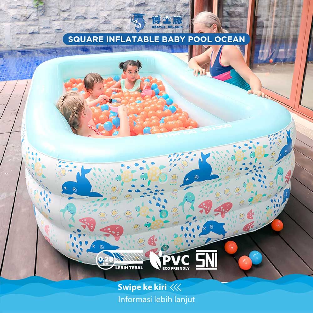 Doctor Dolphin Square Inflatable Baby Pool Uk. 135*100*60 Cm - 9