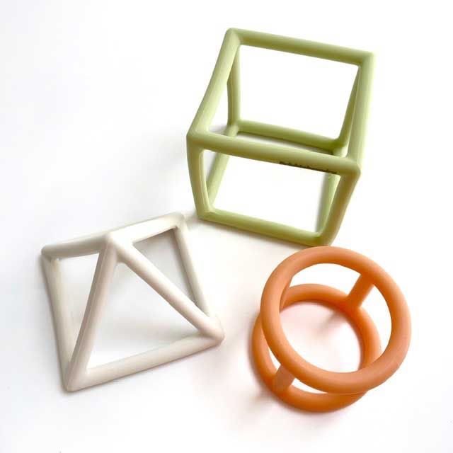 Brightchewelry Geometric Teether - Orange Green - 1