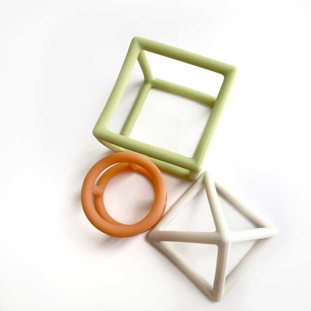 Brightchewelry Geometric Teether - Orange Green - 3