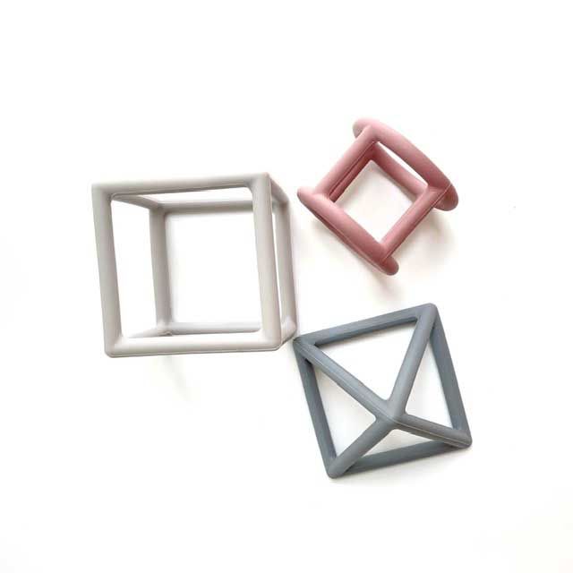 Brightchewelry Geometric Teether - Pink Grey - 2