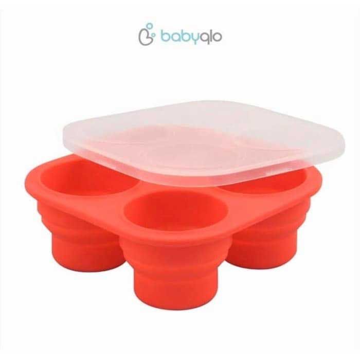 Babyqlo Collapsible Ice Cube Trays - Merah - 1
