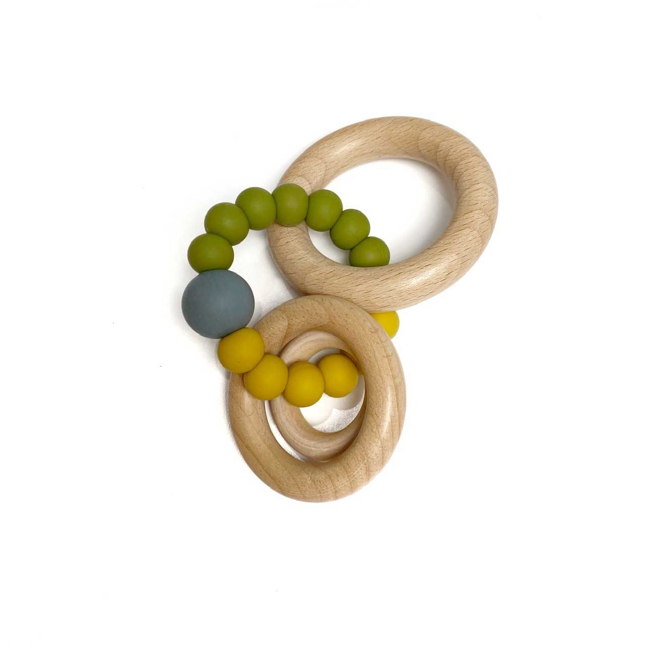 Brightchewelry Mixwooden Silicone Rattle-Earth Tone - 2