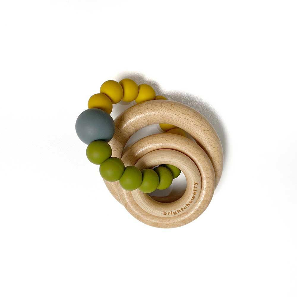 Brightchewelry Mixwooden Silicone Rattle-Earth Tone - 3