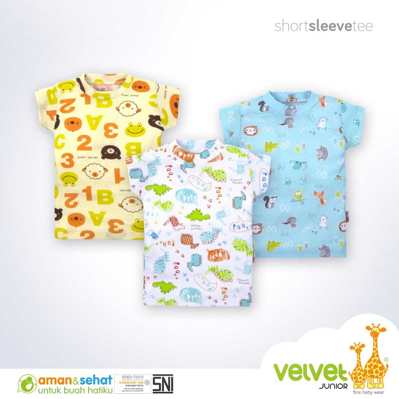 Velvet Junior Kaos Tangan Pendek Unisex 3 Pcs - M - 1
