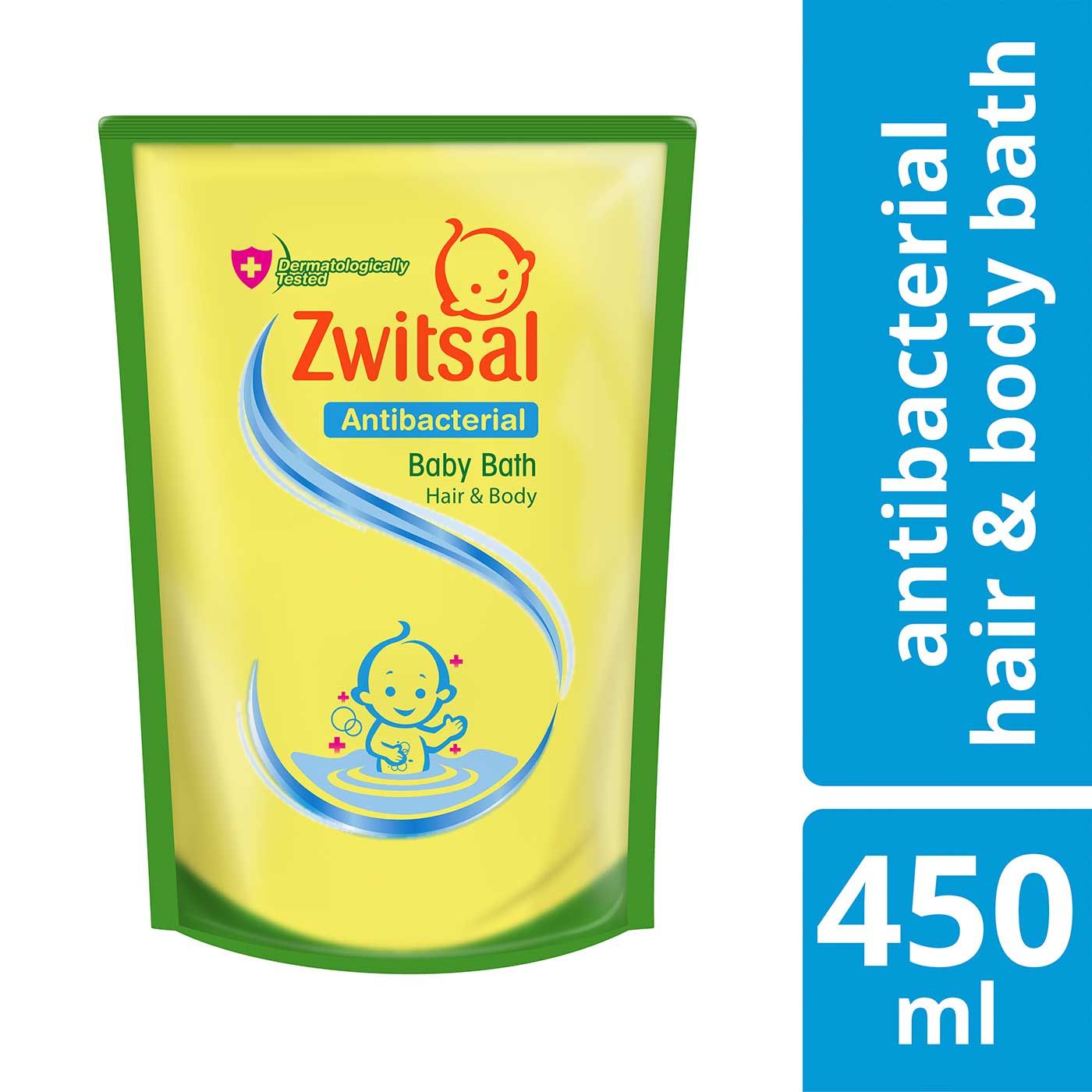 Zwitsal Baby Bath Hair & Body Antibacterial 450ml - 1