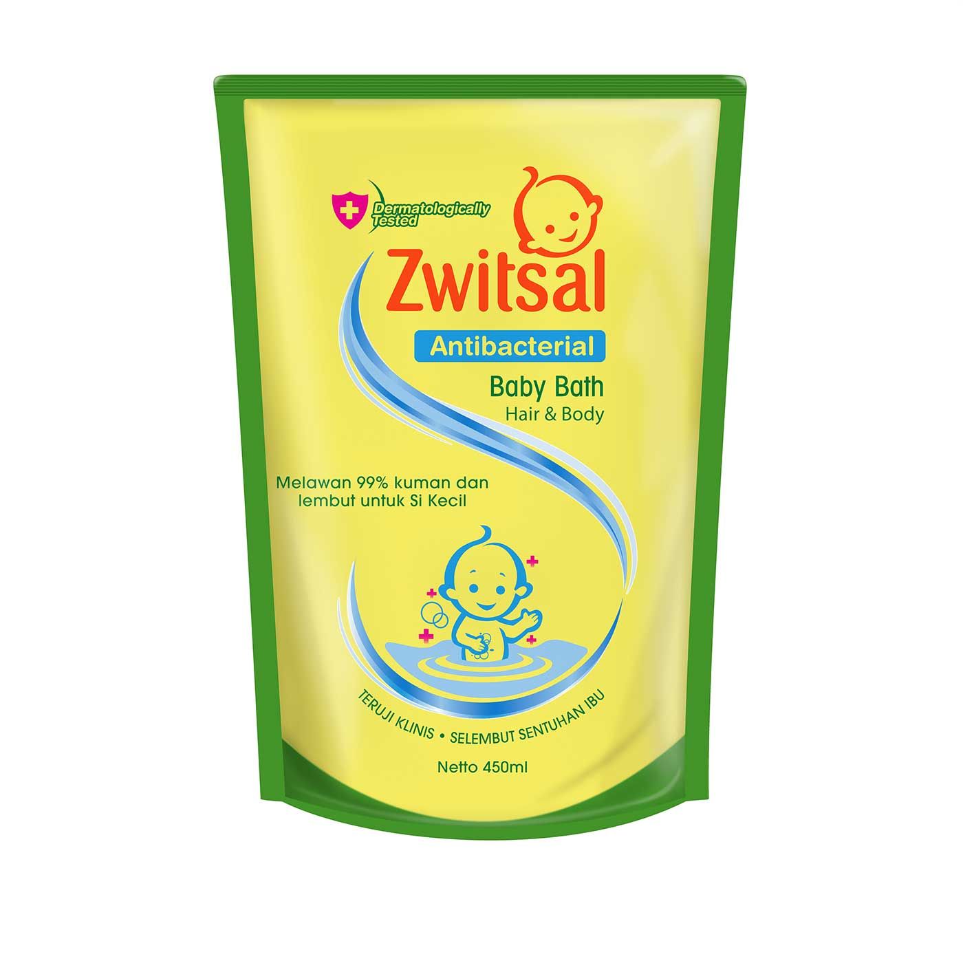Zwitsal Baby Bath Hair & Body Antibacterial 450ml - 2