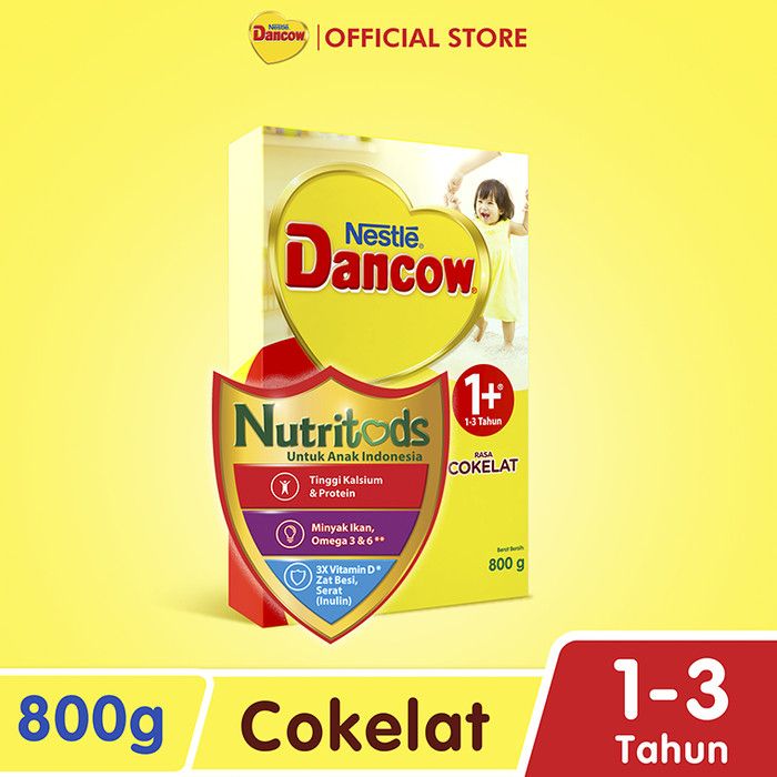 Nestlé DANCOW 1+ Cokelat Susu Anak 1-3 Tahun Box 800g - 2