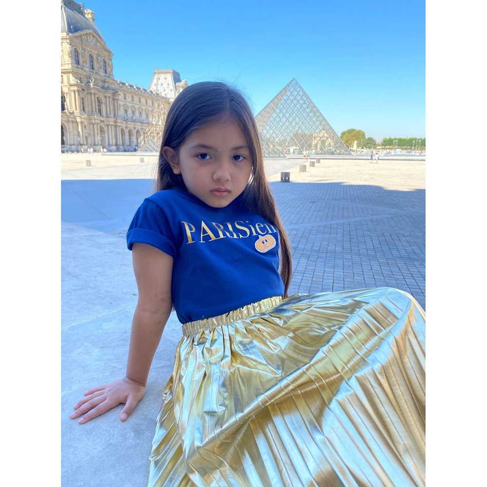 Kids Talk About Parisien Holiday Tee Gold Patch Limited Edition (Unisex) 3-4 - 2