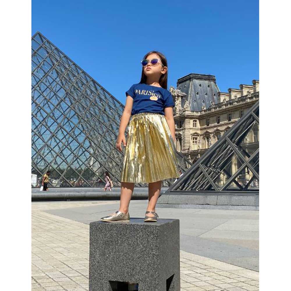 Kids Talk About Parisien Holiday Tee Gold Patch Limited Edition (Unisex) 3-4 - 4