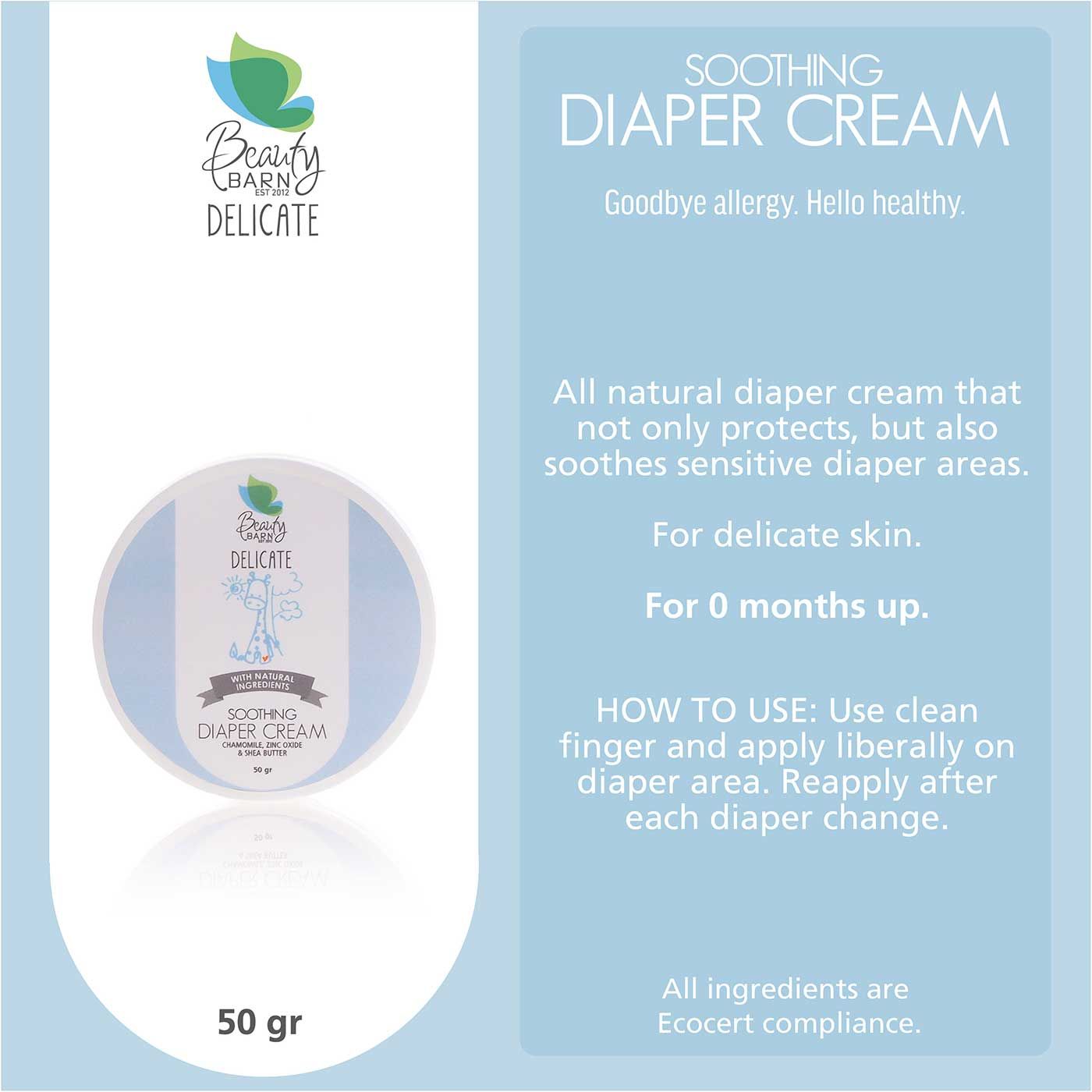 Beauty Barn Delicate - Soothing Diaper Cream 50g - 2