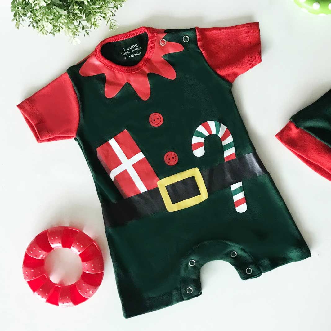 J-Baby Romper Elf With Gift 0-3 Month - 1