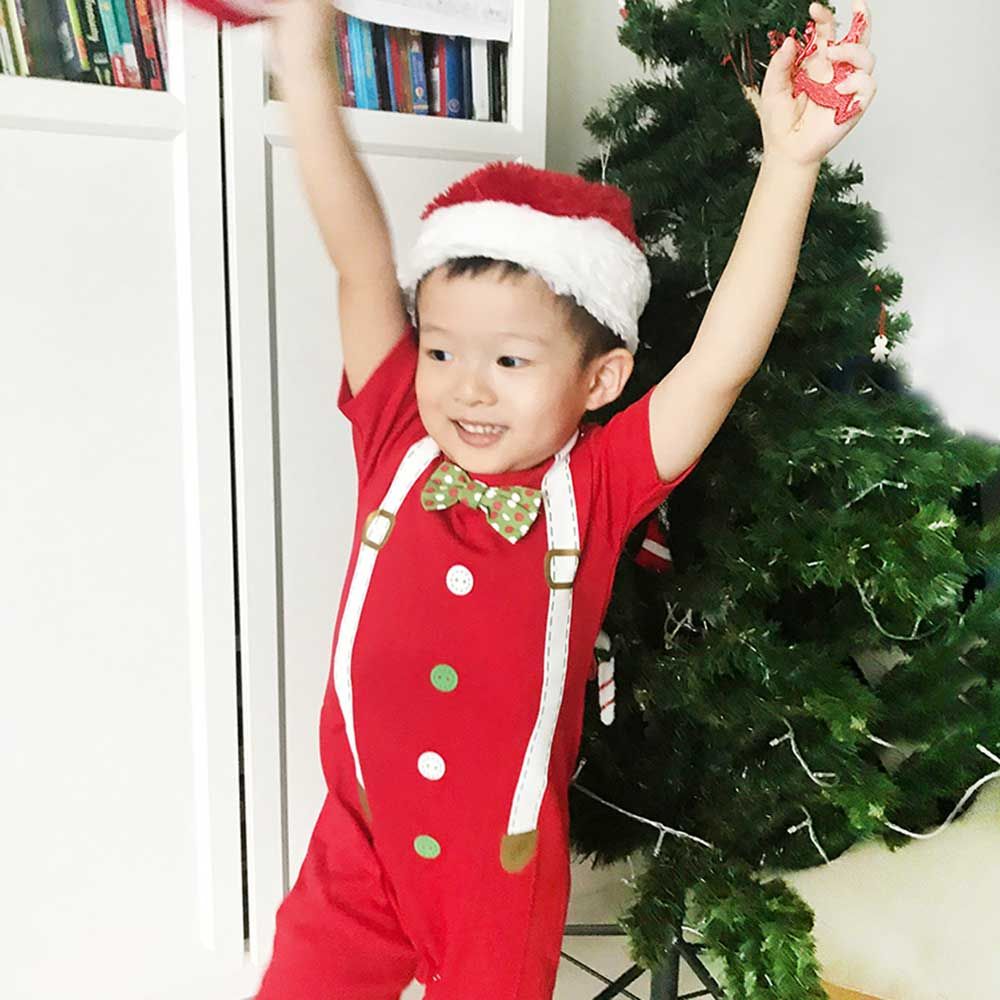 J-Baby Romper Formal Formal Boy 2 In 1 Red  3-12 Month - 2