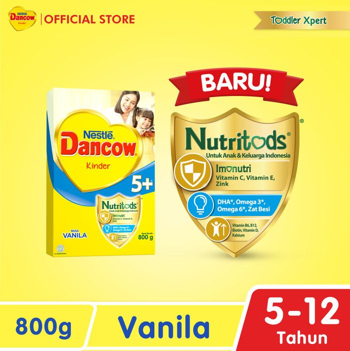 Nestle DANCOW 5+ Vanila Susu Anak 5-12 Tahun Box 800g - 1