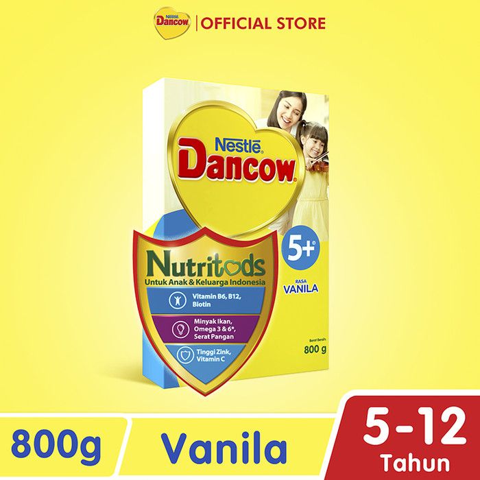 Nestle DANCOW 5+ Vanila Susu Anak 5-12 Tahun Box 800g - 2