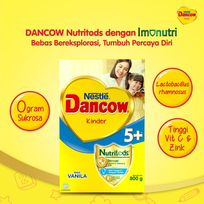 Nestle DANCOW 5+ Vanila Susu Anak 5-12 Tahun Box 800g - 4