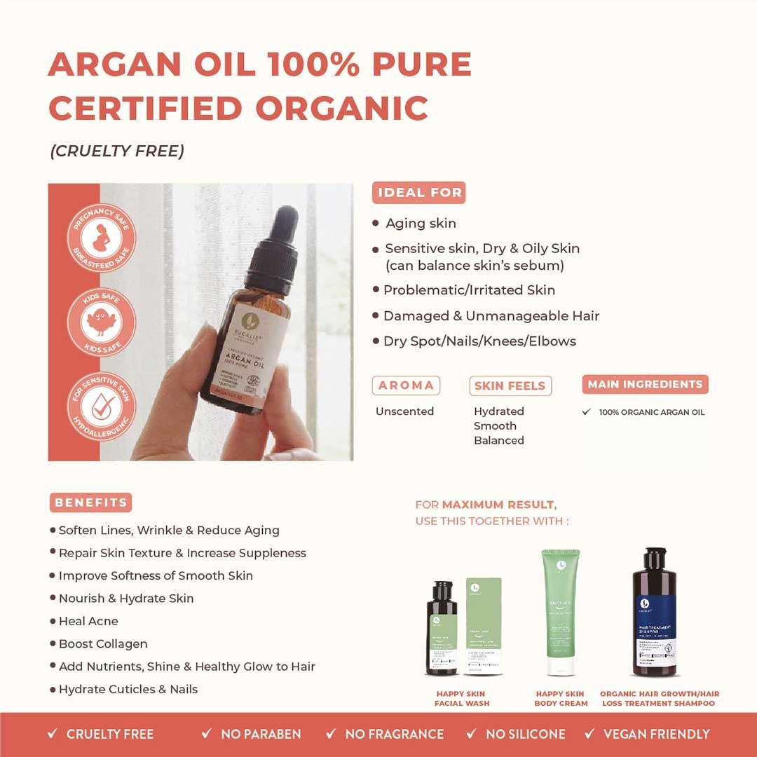 Eucalie Organic Argan Oil [ECOCERT Certified] - 4