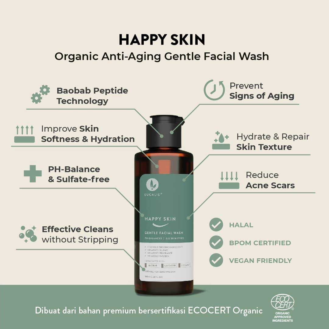 Eucalie Organic Anti-Aging Facial Wash - Happy Skin 100ml - 4