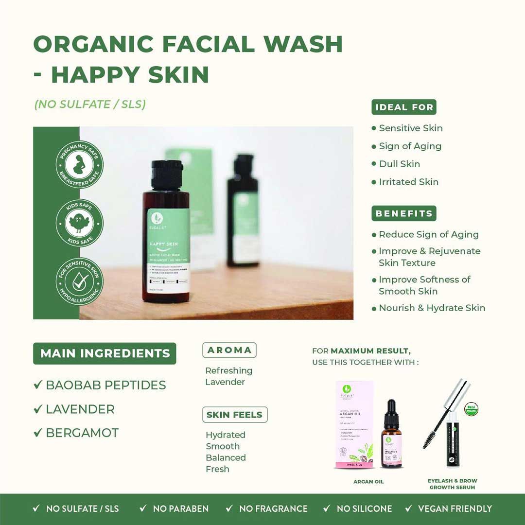 Eucalie Organic Anti-Aging Facial Wash - Happy Skin 100ml - 5