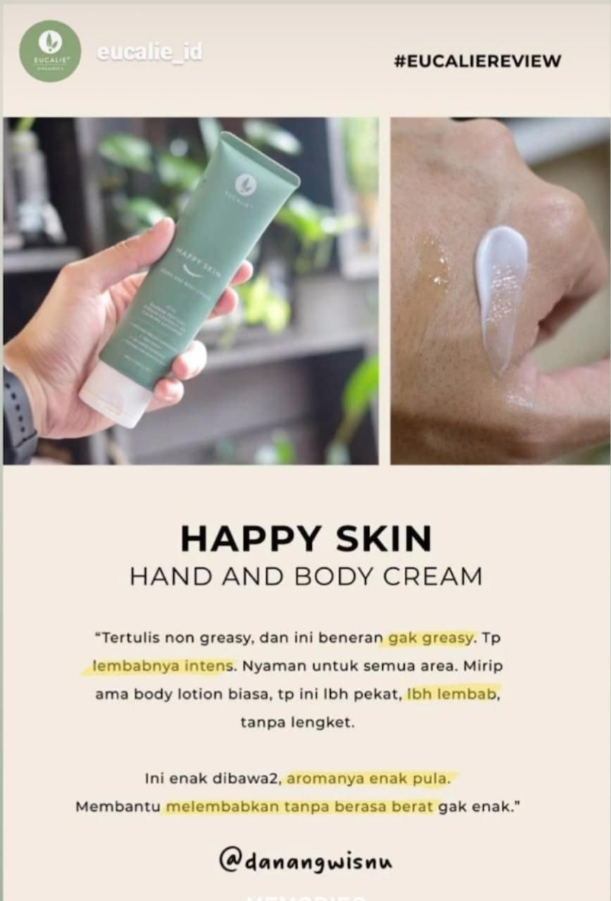 Eucalie Organic Anti Aging Hand & Body Cream - Happy Skin - 2