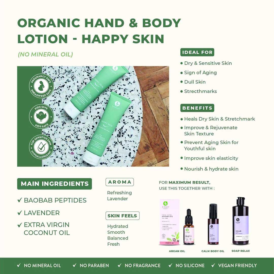 Eucalie Organic Anti Aging Hand & Body Cream - Happy Skin - 5