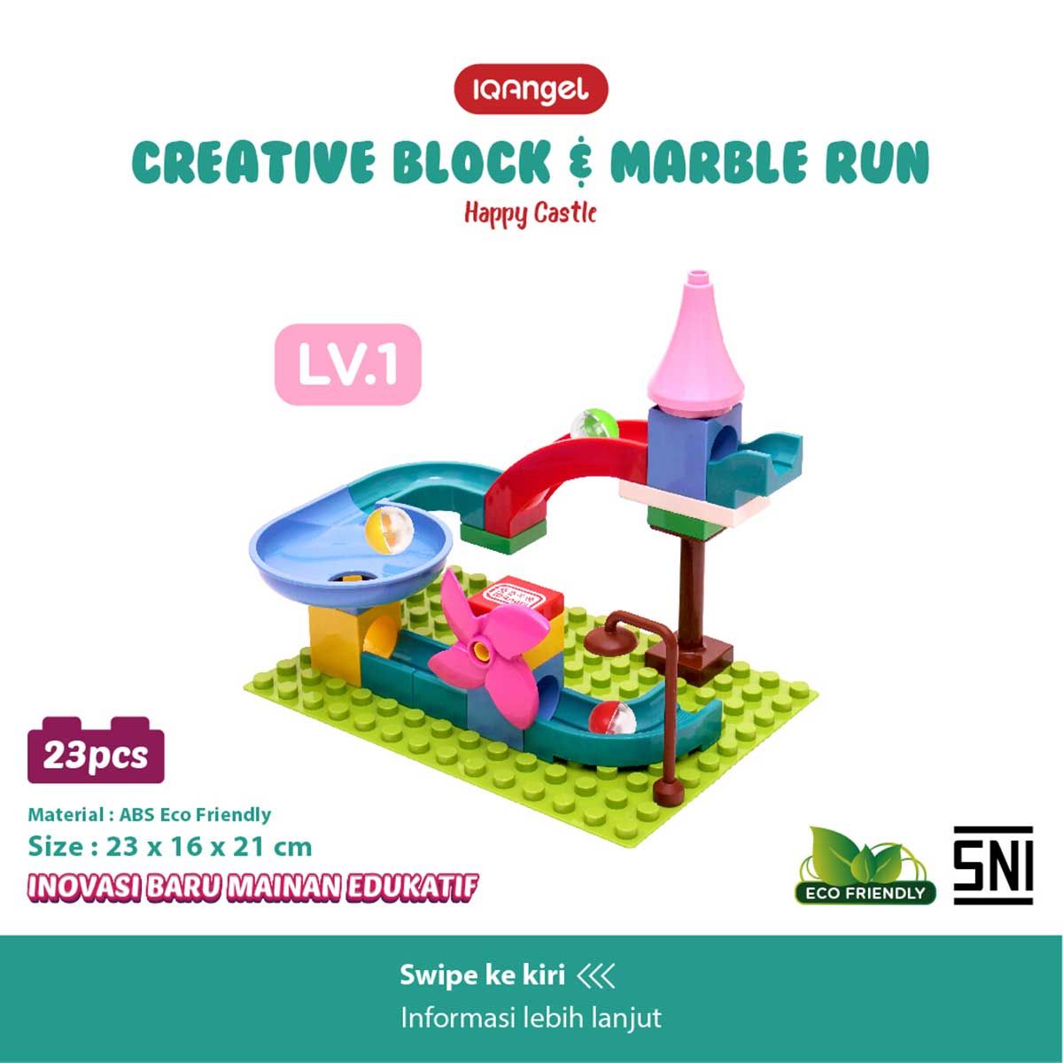 IQ Angel Creative Block & Marble Run Toys Happy Castel - IQ1028 - 3