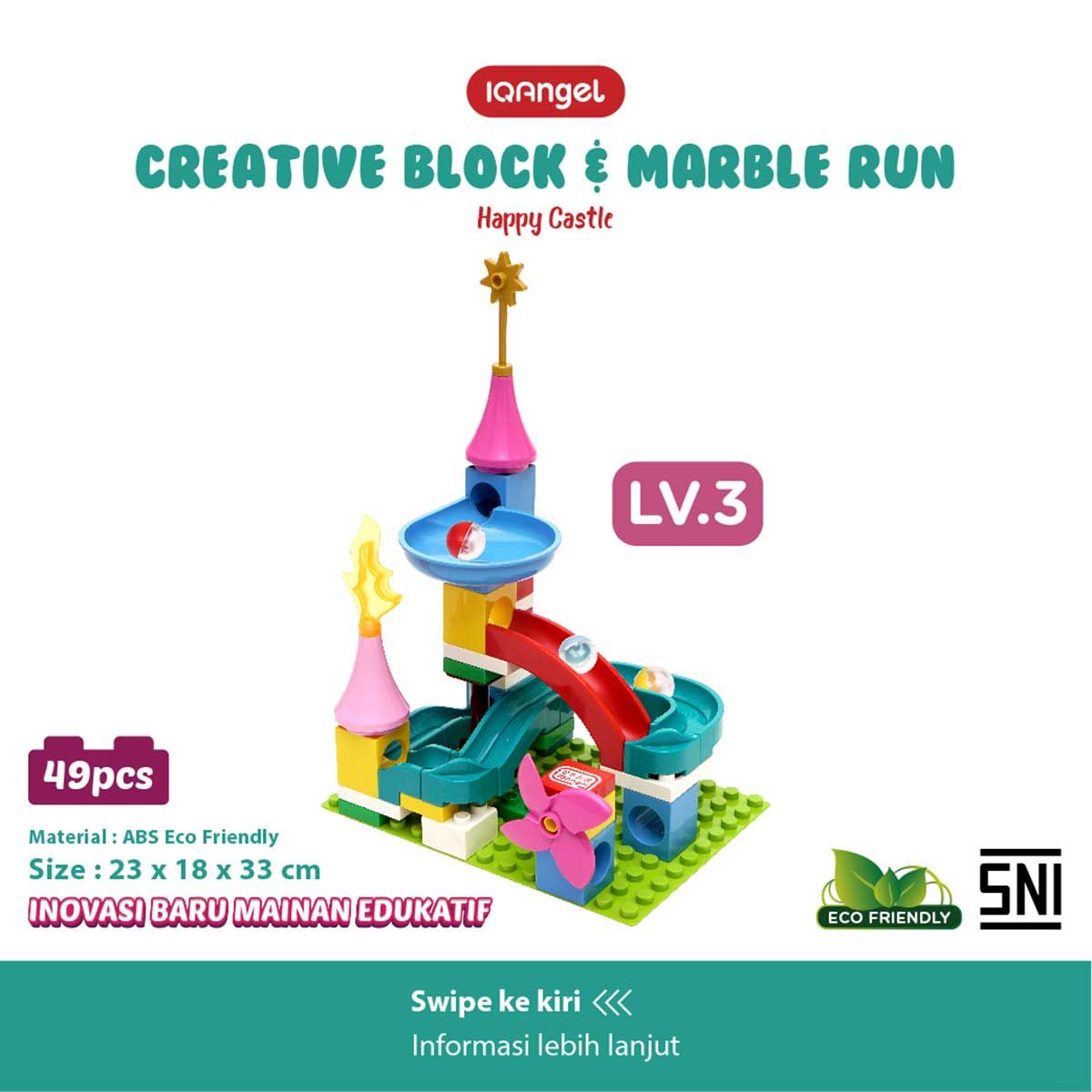 IQ Angel Creative Block & Marble Run Toys Happy Castel - IQ1028 - 4