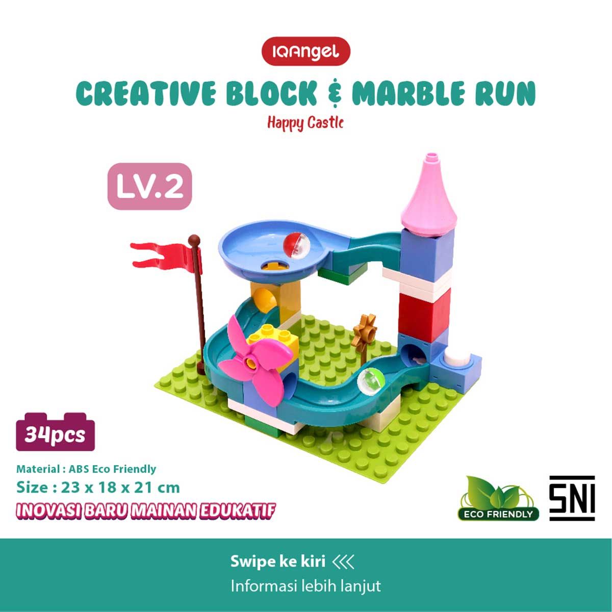 IQ Angel Creative Block & Marble Run Toys Happy Castel - IQ1028 - 7