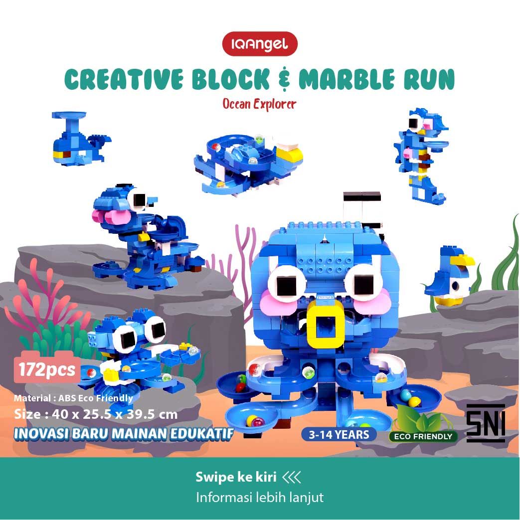 IQ Angle Creative Block & Marble Run Toys Ocean Explorer - IQ1030 - 1