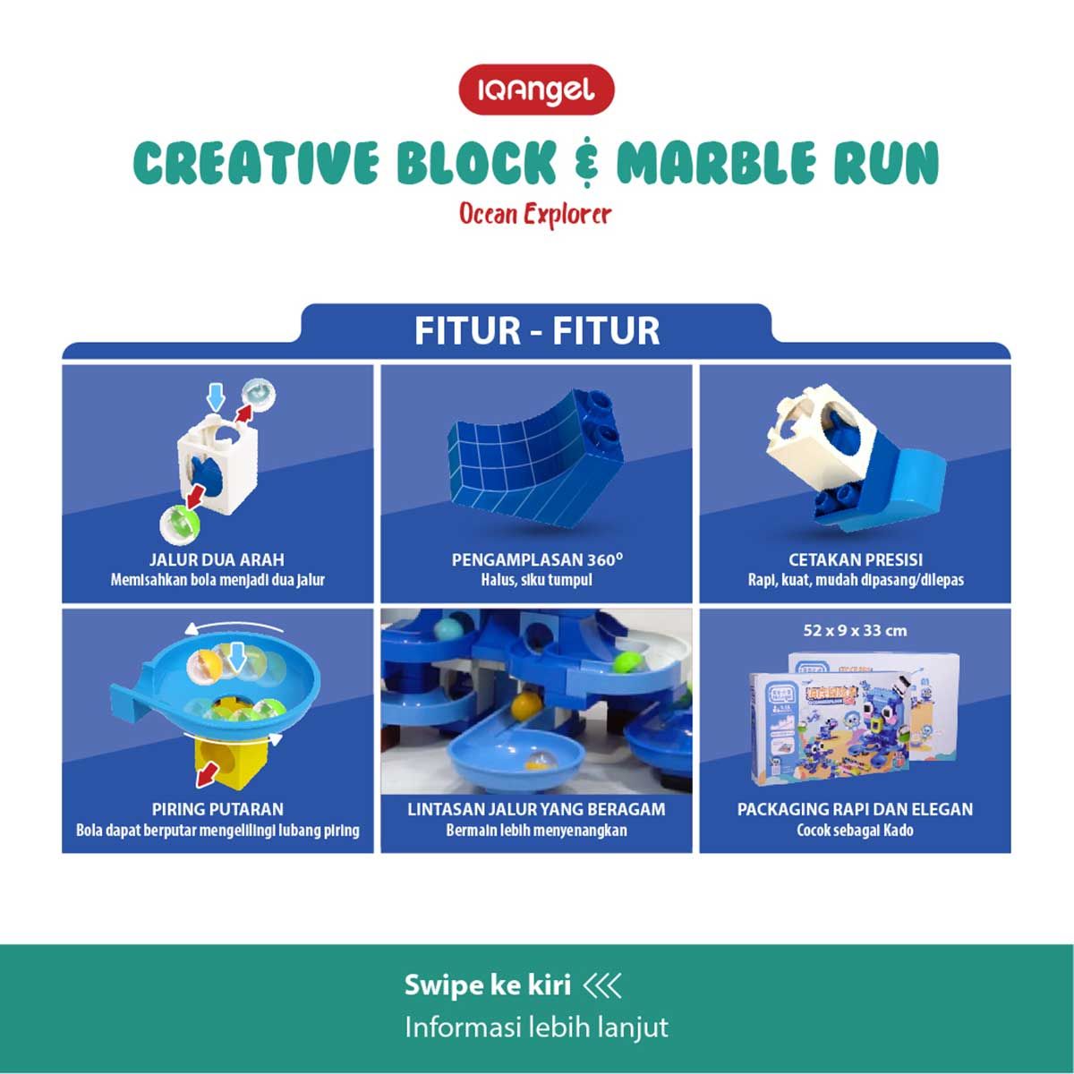 IQ Angle Creative Block & Marble Run Toys Ocean Explorer - IQ1030 - 11