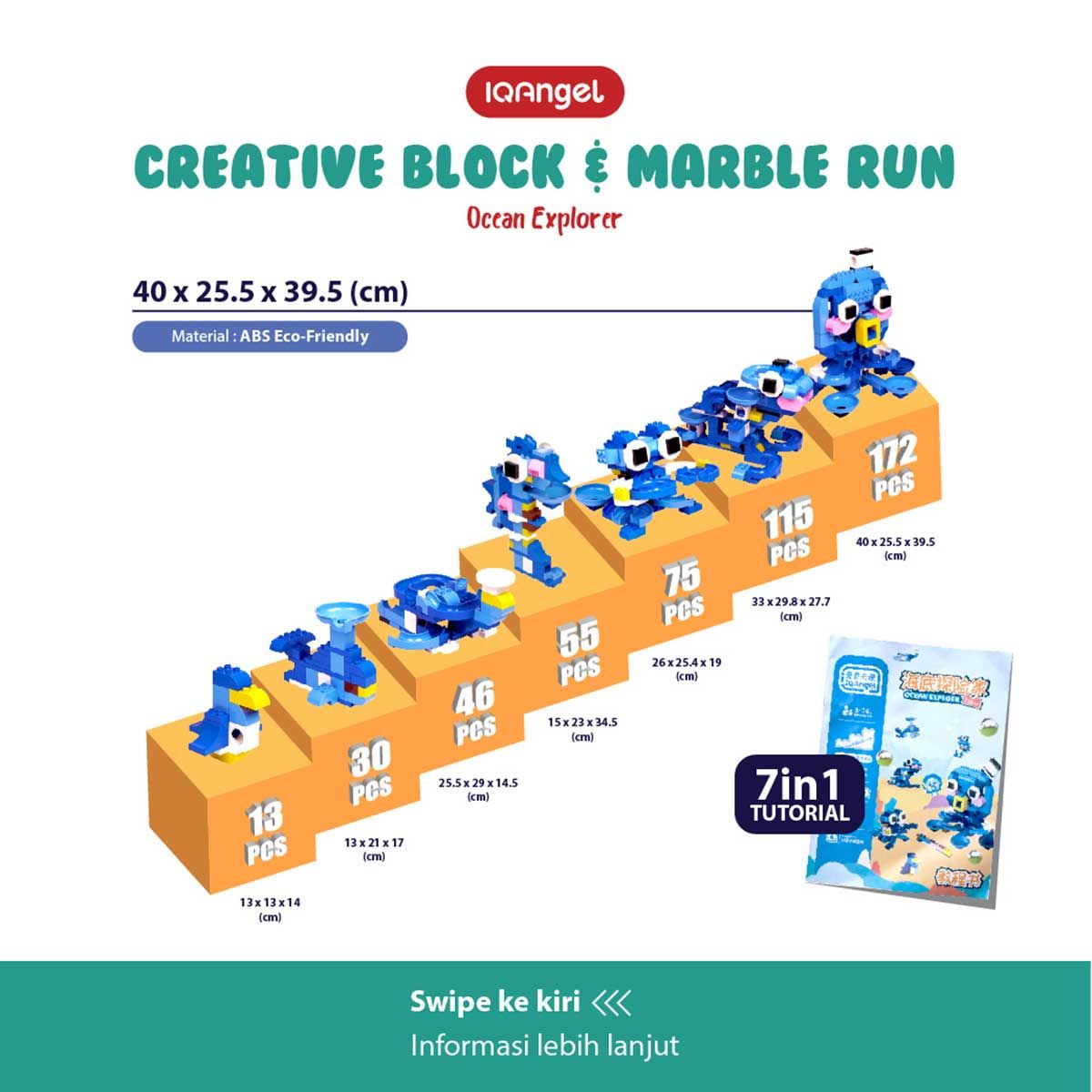 IQ Angle Creative Block & Marble Run Toys Ocean Explorer - IQ1030 - 7