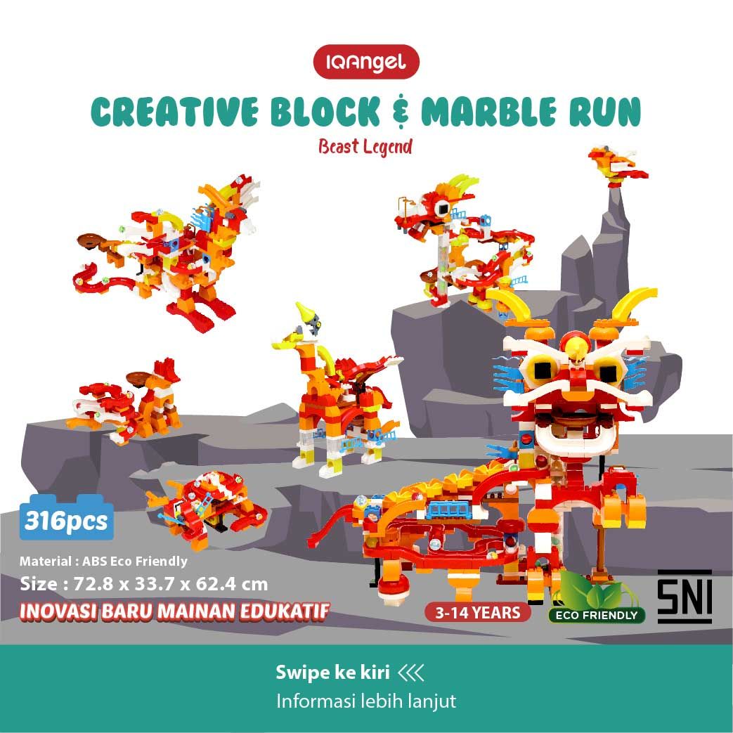 IQ Angle Creative Block & Marble Run Toys Beast Legend - IQ1026 - 1