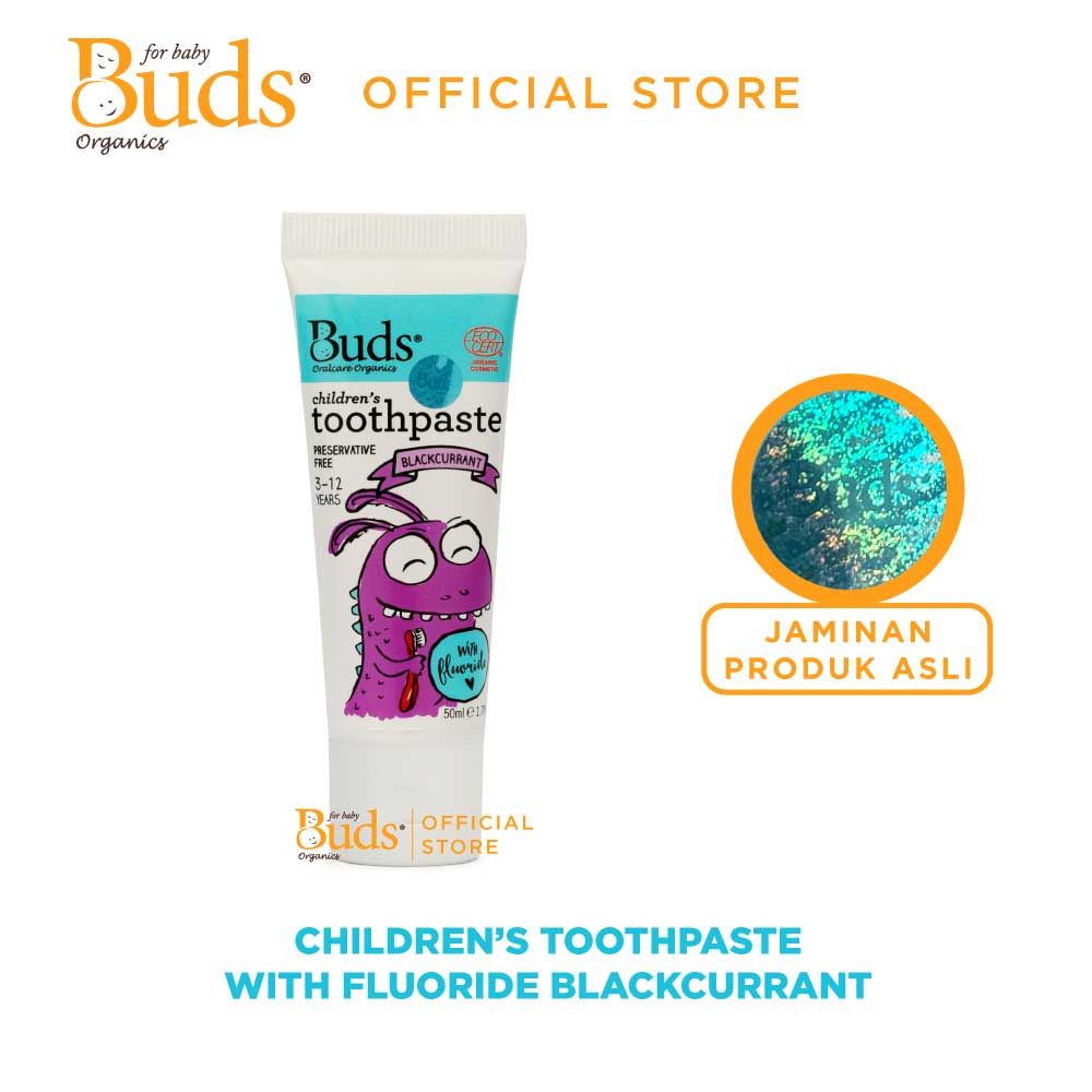 BUDS - Toothpaste With Fluoride Blackcurrant (3-12Y) 50ml - 1