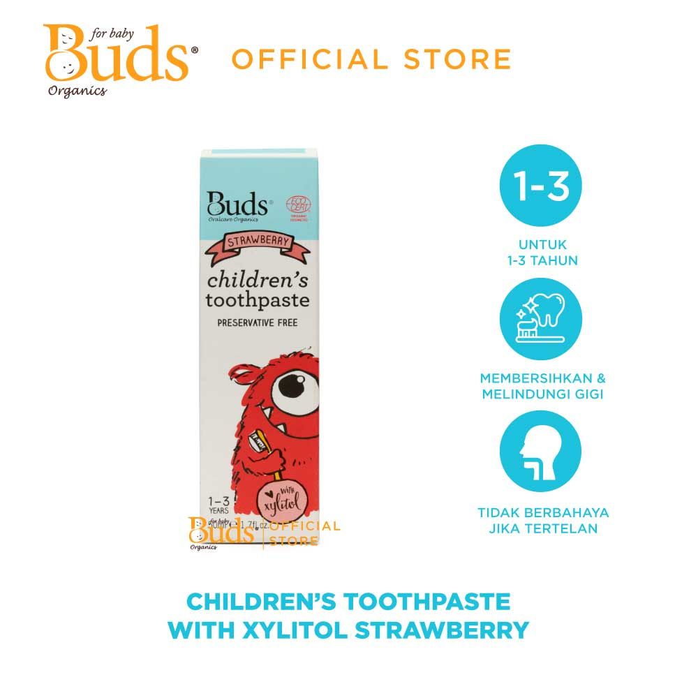 BUDS - Toothpaste With Xylitol Strawberry (1-3Y) 50ml - 2