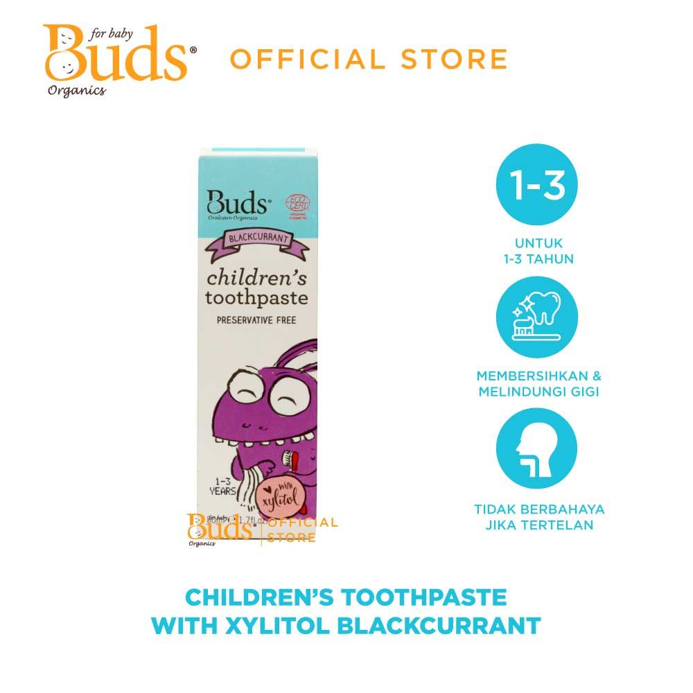 BUDS - Toothpaste With Xylitol Blackcurrant (1-3y) 50ml - 2