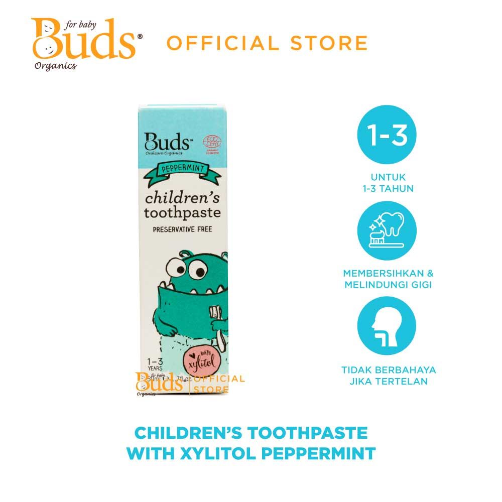 BUDS - Toothpaste With Xylitol Peppermint (1-3Y) 50ml - 2
