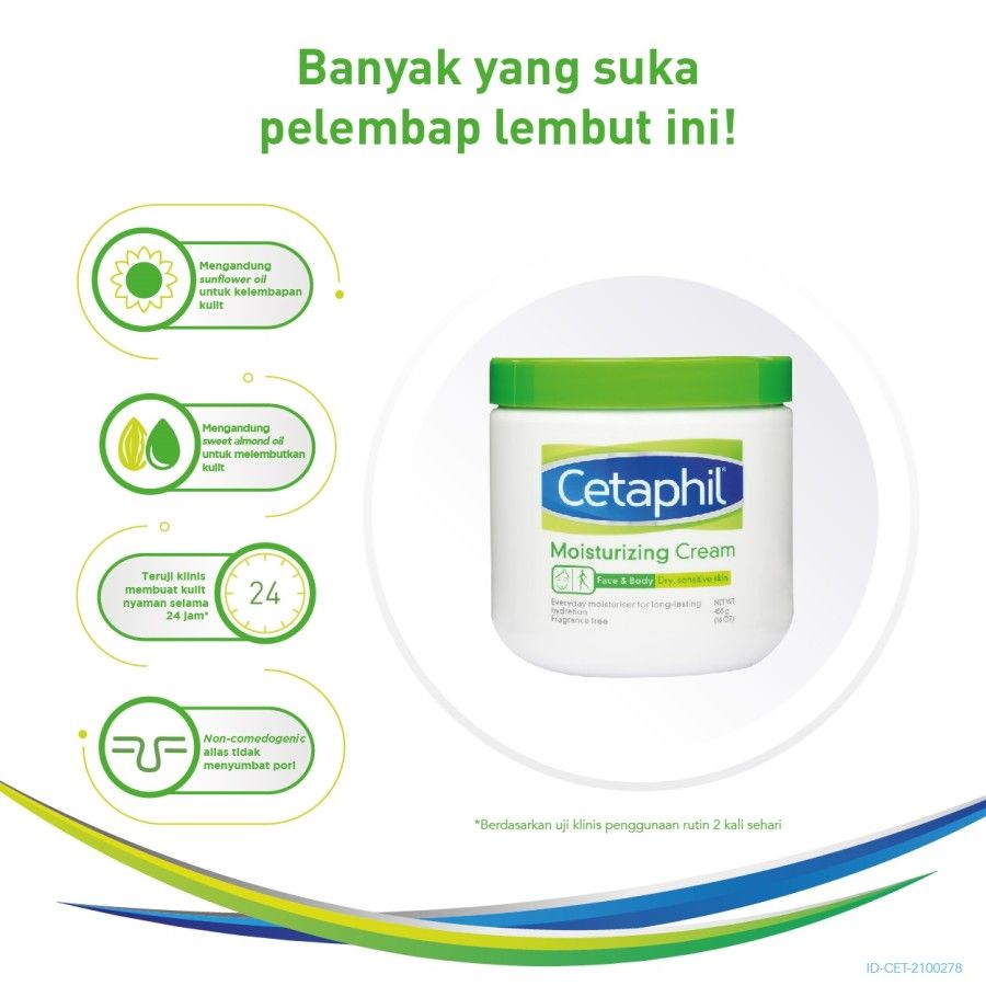 Cetaphil Moisturizing Cream 453g Skin Care Krim Pelembab Wajah untuk Segala Jenis Kulit - 2