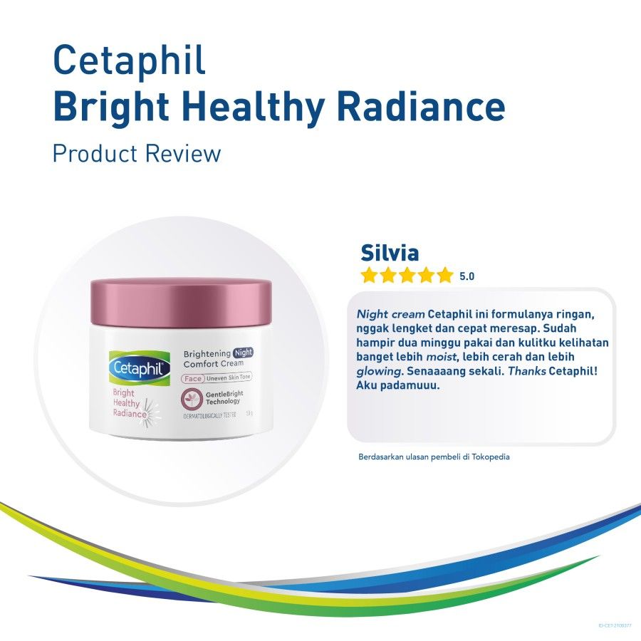 Cetaphil Bright Healthy Radiance Brightening Night Comfort Cream 50g Krim Malam & Pelembap Wajah untuk Mencerahkan - 6