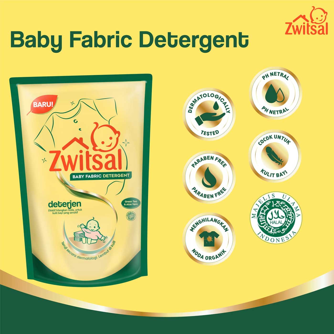 Zwitsal Baby Fabric Detergent 750 ml Free Baby Bottle & Utensils Cleaner 135 ml NEW - 5